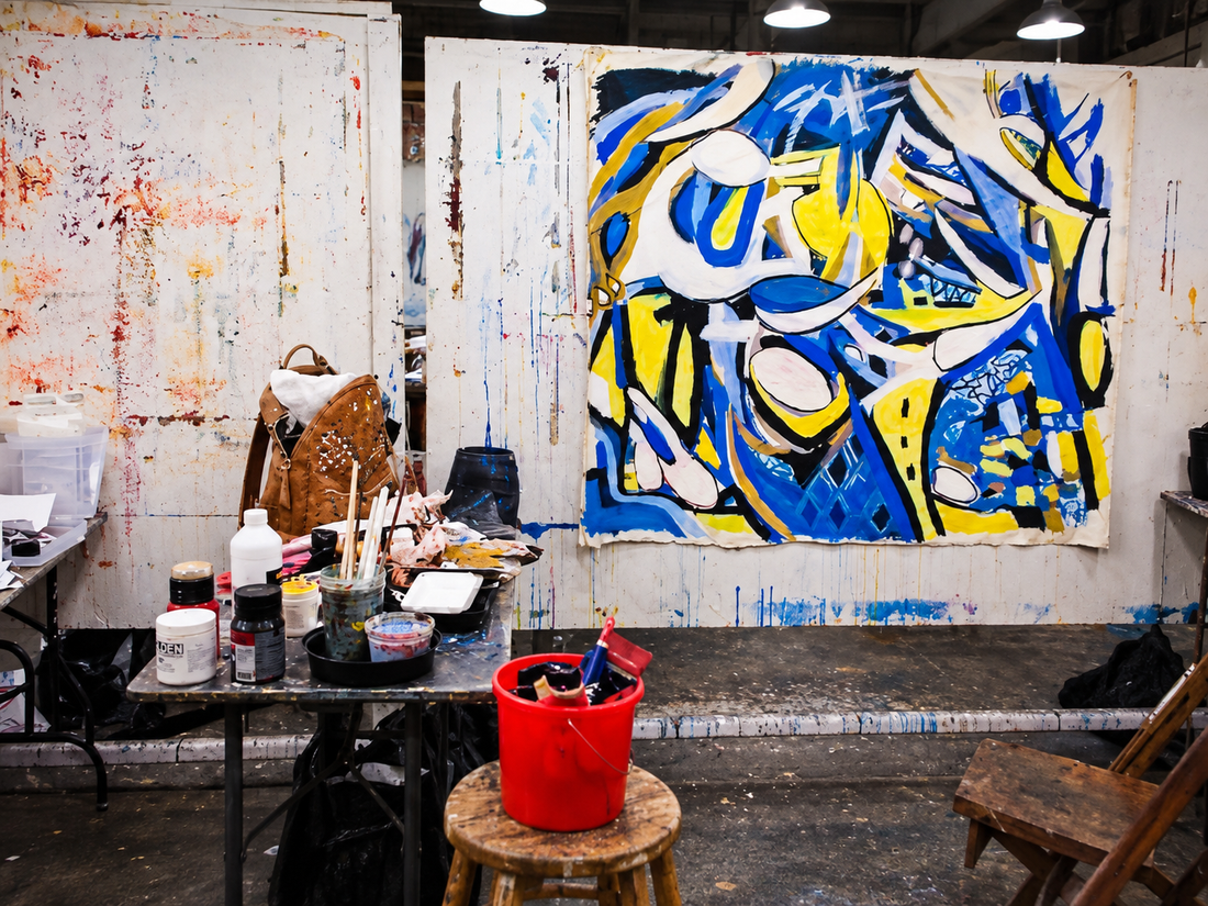Untitled, 2015 shown in the artists’ studio, a collaborative work by Yvette LaForce with Knox Martin.
